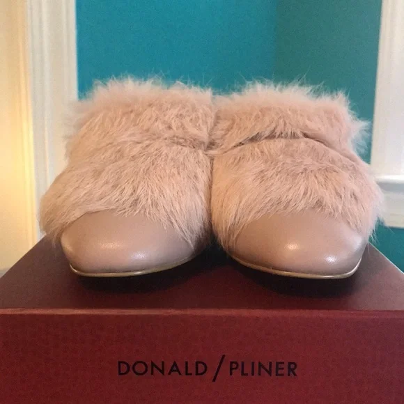Donald J. Pliner Lilian Flat with Rabbit Fur.
